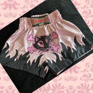 Kombat Gear. Pink and black Muay Thai shorts